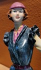 Lot Of 2 Art Deco Lady Figurines Statuettes  Roaring 20s Belle Flowers Base  11 