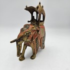 Antique Brass Indian Elephant With Howdah  Hand-made  5 1 4  Tall