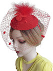 Fascinator Hats For Women Tea Party Veil Feather Fancy Pillbox Hat 20s 50s