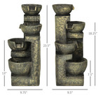 Outsunny Stone Look Outdoor Fountain With Adjustable Flow And Led Lights