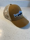 Patagonia-brown   Tan Fish Embroidered Mesh Back Trucker Hat Adjustable Unisex