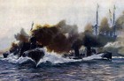 Torpedo Boat Attack Xl 1914 German Art Print By Hans Bohrdt Marine War Ww1  