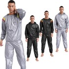 Mens Sauna Suits Weight Loss Workout Suit Long Sleeve Hooded Jackets With Pants