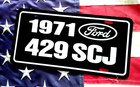 1970 Ford 429 Scj License Plate Car Tag 429 Super Cobra Jet  70  Torino