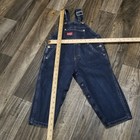 Vintage Oshkosh Denim Vestbak Romper Overalls 3t Made In Usa Dark Wash Waxed 