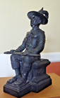Antique Lg  9  Bronze Statue Warrior King Of Thailand King Taksin 19th Century