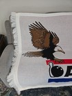 Vtg J c Knitwear Eagle  abc Throw Blanket- For Bowling 300 Congress Game Merch