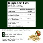 Organic Ashwagandha Capsules 1300 Mg  1 2 4 Pack  With Black Pepper Root Powder