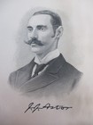 Rms Titanic     John Jacob Astor Iv Signed Woodcut Photograph From Vintage Publica