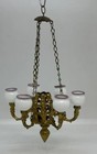Antique Miniature Doll House Ormolu 6 Arm Gas Chandelier