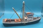 Vintage Wooden Toy Trawler Fishing Boat Collectible Nautical Model Decor