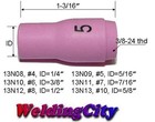 Weldingcity   10-pk Ceramic Cup Nozzle 13n09  5 5 16 Tig Welding Torch 9 20 25 Us