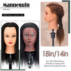 100  Real Human Hair Mannequin Head Training Hairdressing Styling Practice Brown