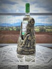 Alligator Crocodiles Head Wine Bottle Holder Display With Antique Gold Accent
