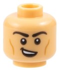 Lego New Head Minifigure Medium Tan Male Cheek Lines Smile singing 71047 D217