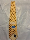 Cromwell Yellow Tie With Navy Dot Pattern