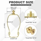 2 Set 6 Inch Lamp Harp Kit With 1 Inch Height Solid Brass Finial Gold