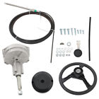 Boat Rotary Steering System Outboard Kit 10ft-17ft Boat Cable With 13 5  Wheel