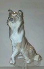 Vintage Lladro   6455 Retired Collie W box 10 25 tall And 8 75  Wide    mint  