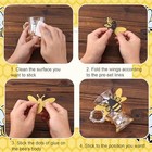 24pcs 3d Bee Stickers  2 Sizes Tiny Ornaments For Honey Bee Party Wall Decor