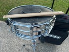 Ludwig Steel 5  X 14  10 Lug Snare Drum School Kit P03056630 Stand   Rolling Bag