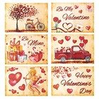 Valentine   s Vintage Place Mats - 6pcs Vintage Valentine   s Day Placemat
