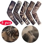 5pcs Sport Tattoo Cooling Arm Sleeves Cover Uv Sun Protection Basketball Outdoor