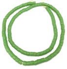 Handmade Ghana Recycled Apple Green Glass Disk African Trade Beads