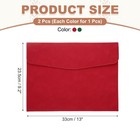 2pcs Pu Leather File Folders A4 Document Holder 13  X 9  Red green