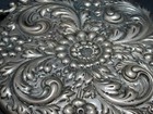 Antique B h  Stief Sterling Repousse Acanthus Leaves Vanity Hand Mirror Silver