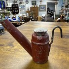 Antique Teapot Tin Miners Lamp 1800s Era Red