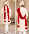 Men Stole Indian Handmade Velvet Wedding Red Dupatta Traditional Scarves