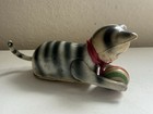 Vintage Japan Tin Litho Wind Up Cat Playing Ball Mechanical Toy Missing Key