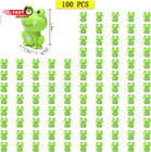 100 Pack Mini Green Plastic Frogs  Small Frog Figurine Tiny Frogs To Hide Fairy