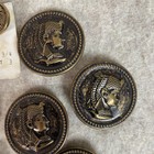 Vtg Lot Of 18 Metal Buttons Including Large Cleopatra Brass Buttons