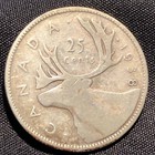 1938 Canada 25 Cents Silver Coin - Vg  very Good  Condition