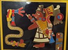 Vintage Hand Decorated  Mexico Maya Goddess Of Medicine Enamel On Wall Plaque