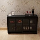 Kitchen Storage Stand Cupboard Modern Storage Cabinet With Glass Door Black