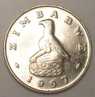 1997 Zimbabwe Zimbabwean 50 Cents Eagle Radiant Sun Coin Xf 