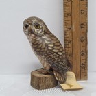 Vintage Wooden Owl Figurine Hand Panted Carved By John J  Madison Canada 5 