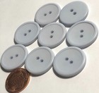 8 Vtg Pale Muted Powder Blue Plastic Buttons Sew-through 2-hole 23mm 7 8  12500