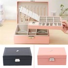 Jewelry Organizer Case 2 Layer Large Box Display Storage Case Fit Women Girls