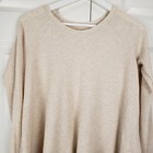 We The Free Shirt Women Xs Beige Waffle Knit Long Sleeve Thermal Swing Oversized
