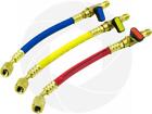 Manifold Gauge Refrigerant Charging Hose Set Ball Valve Adapters Ac Hvac