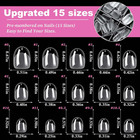 300pc Extra Short Oval Nail Tips Clear Fake Nails Tip Soft Gel Nail Tips