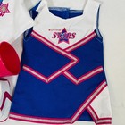 18  American Girl Doll 2-in-1 Stars Cheer Gear Outfit Pink blue Dress Shoes Set