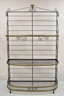 Vintage French Bakers Rack 3 Tier Scrolling Wrought Iron And Brass Etagere