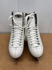 Riedell White Lace-up Figure Skates Senior Size 8 1 2 Toe Pick Leather