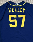 Kelley Size 48  57 2022 Milwaukee Brewers  game Used  Jersey Road Navy Blue Mlb