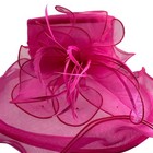 August Hat Company Fuchsia Organza Kentucky Derby Church Wedding Wide Brim Hat